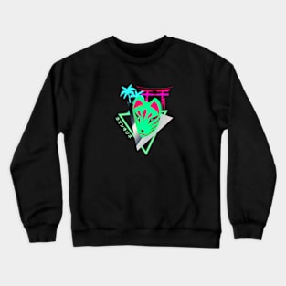 Kitsune Fox Mask Vaporwave Aesthetic Crewneck Sweatshirt